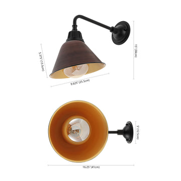 Croydon 9.63" Farmhouse Industrial Indoor/Outdoor Iron LED Gooseneck Arm Outdoor Sconce